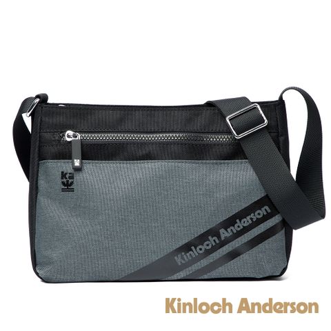 Kinloch anderson 金安德森 Even拉鍊方形側背包-黑色