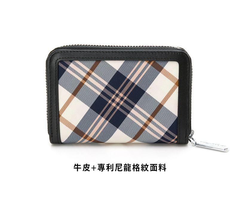 牛皮+專利尼龍格紋面料