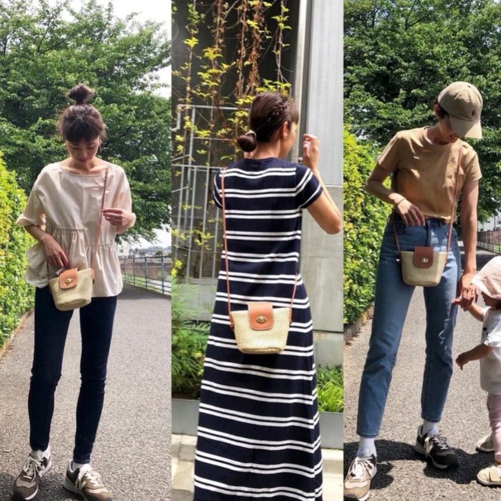 Sayaka 【紗彌佳】日本熱銷皮革折蓋式藤草編織側背包