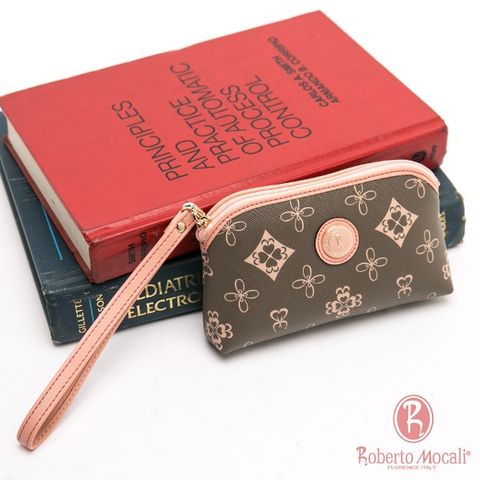 Roberto Mocali - 義大利諾貝兔茉綠花紋手拿零錢小包
