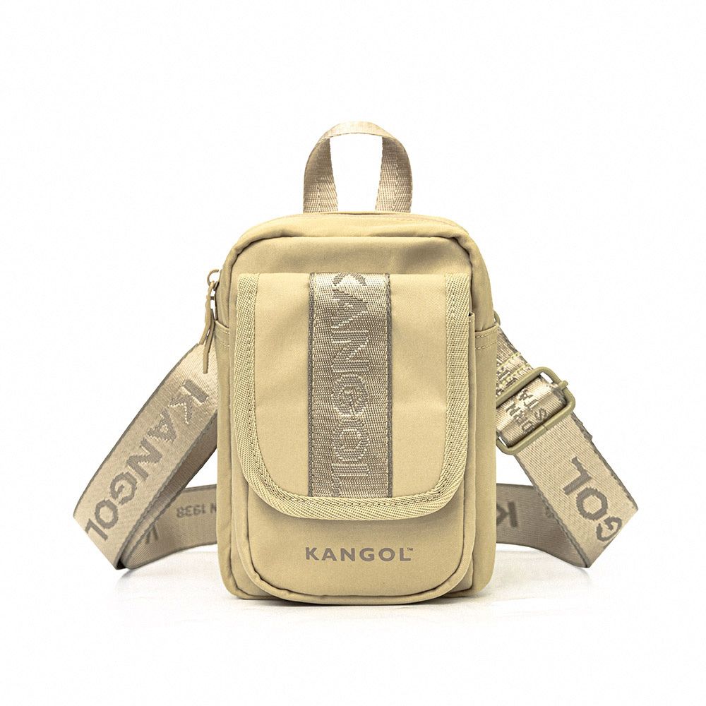 KANGOL 側背包 淺卡其-6225170331