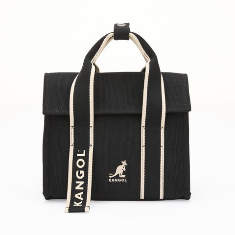 【KANGOL】兩用帆布小提包 黑-6355870120