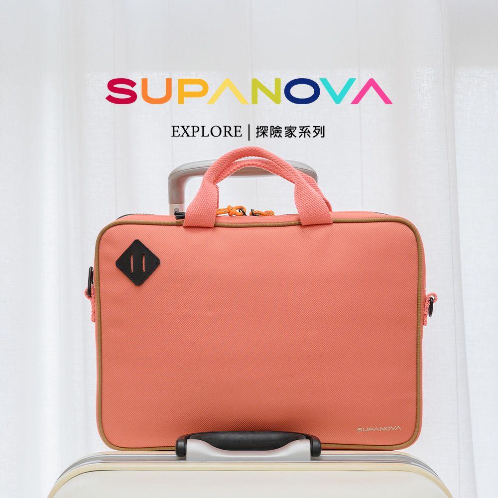 SUPANOVA Laptop Bag 14吋電腦袋 行李箱拉桿 手提防震防摔 防潑水筆電包(電腦公事包 商務包)