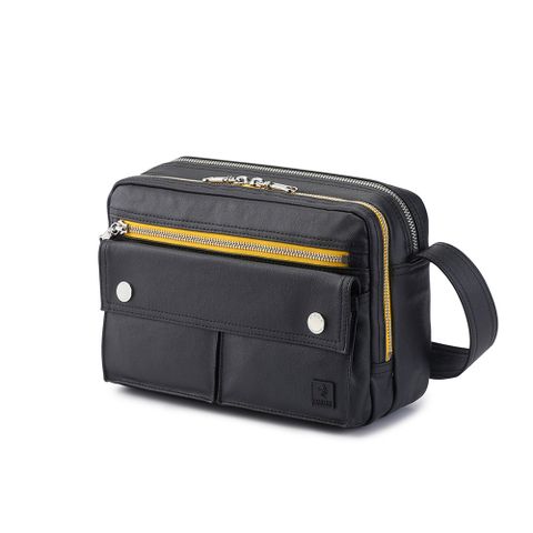 PORTER INTERNATIONAL 質感跳色 MILLY 系列  雙層斜背包 (黑)