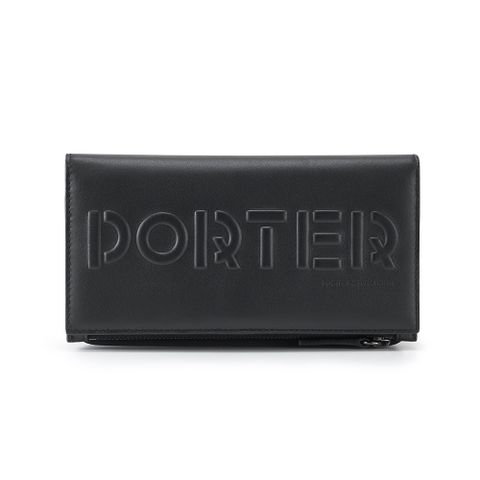 PORTER INTERNATIONAL 時尚躍動 ALPHA系列 真皮長夾 (黑)