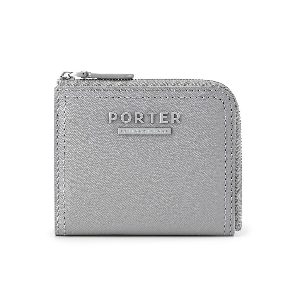 PORTER INTERNATIONAL 堅毅自信 AVENUE系列 真皮L型短夾 (灰色)