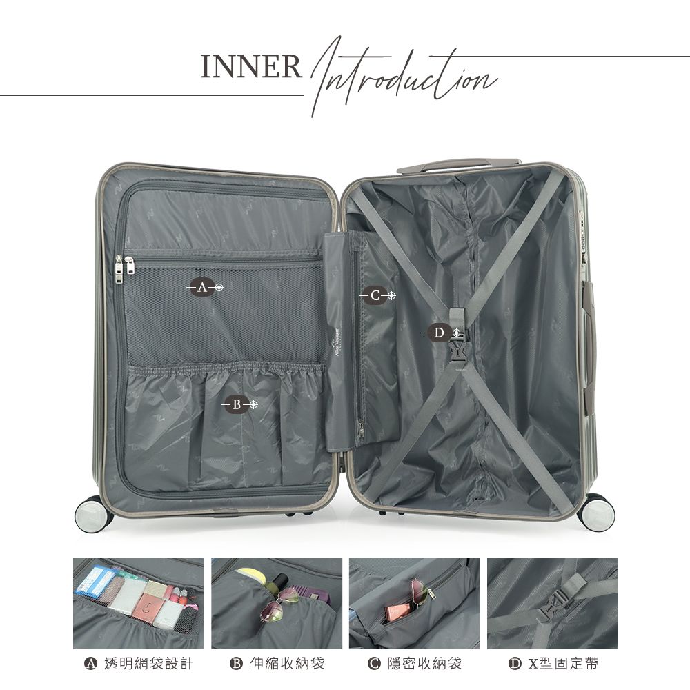 透明網袋設計INNER④Introduction 伸縮收納袋 隱密收納袋 型固定帶