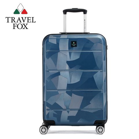 享一年保固 獨家光學紋理旅狐TRAVEL FOX 20吋閃耀旅行箱-藍