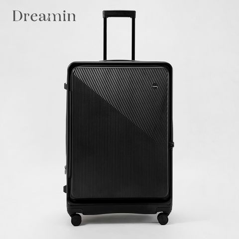 Dreamin Inno系列 24吋上掀式 前開式 行李箱 旅行箱-曜石黑--可擴充至26吋內容量