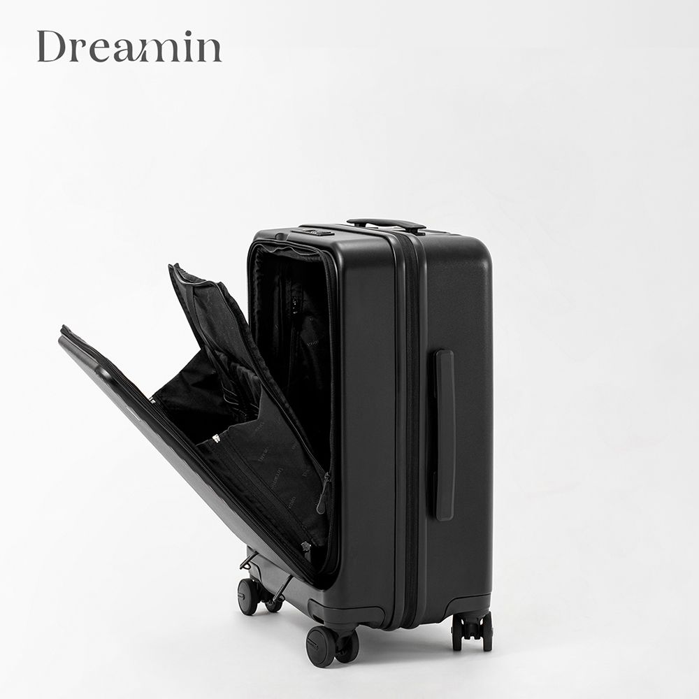 Dreamin 追夢 Inno系列 20+29吋 上掀式行李箱 前開式行李箱/登機箱組合-曜石黑