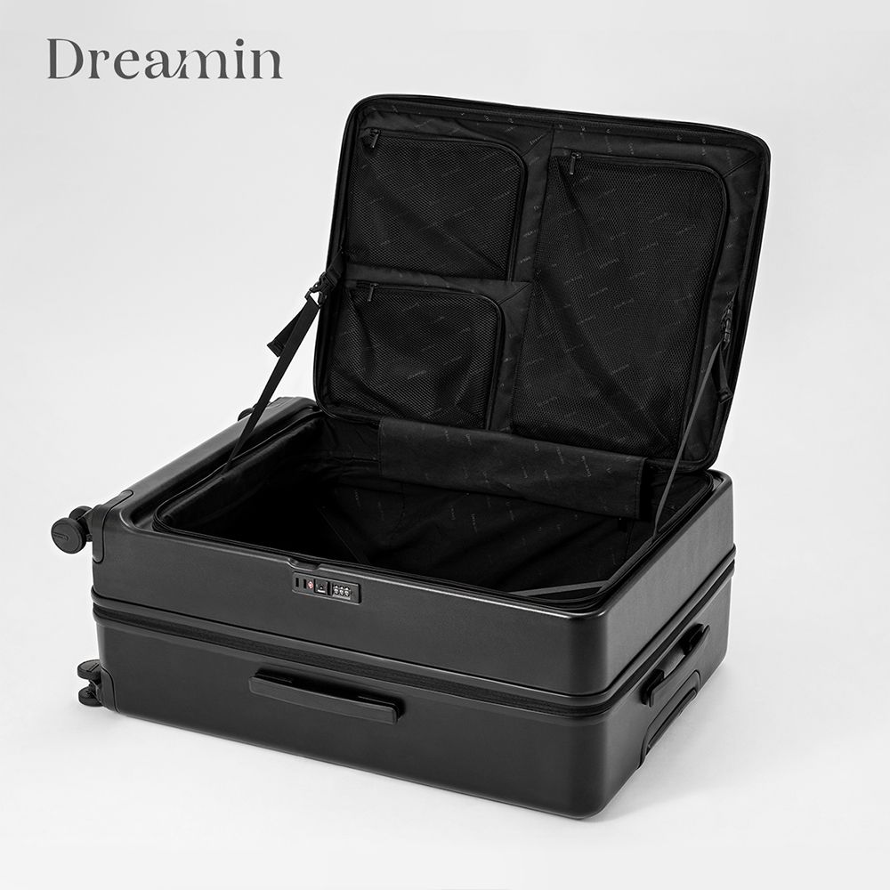 Dreamin 追夢 Inno系列 20+29吋 上掀式行李箱 前開式行李箱/登機箱組合-曜石黑