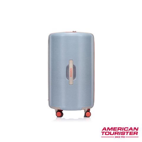 AMERICAN TOURISTER 美國旅行者 28吋 ROLLIO U圓桶可擴充PC抑菌行李箱/圈圈箱 (閃粉銀/鮭魚粉)