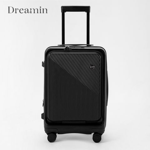 Dreamin Inno系列 20吋 上掀式行李箱 前開式行李箱/登機箱-曜石黑