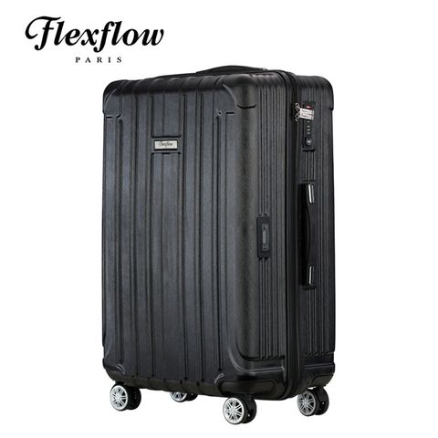 29吋行李箱Flexflow 髮絲黑 29吋 可擴充 智能測重防爆拉鍊旅行箱 里昂系列 29吋行李箱