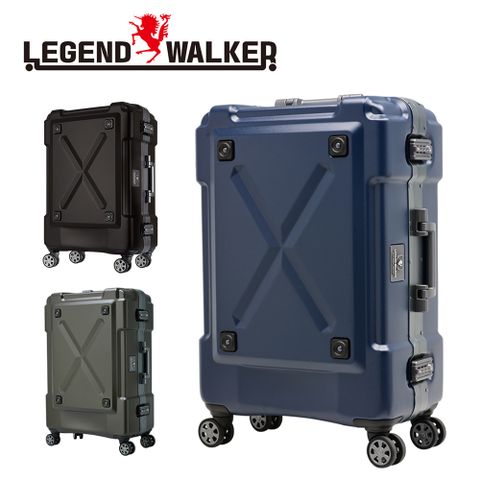 LEGEND WALKER 6302-62/25吋 鋁框密碼鎖輕量行李箱