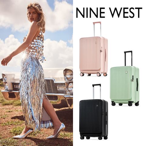 NINE WEST BYRON經典直條 20/24/28吋前開式擴充/防爆拉鍊旅行箱(任選) NW31268