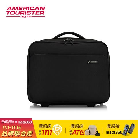 American Tourister 美國旅行者 16吋 RUBIO ASR 抗菌簡約布箱/登機箱/機長箱(黑)