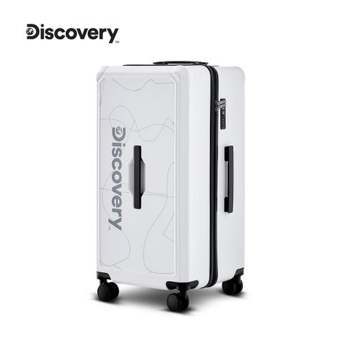 Discovery Adventures 【Discovery】運動款等高線28吋杯架款三把手拉錬行李箱-白