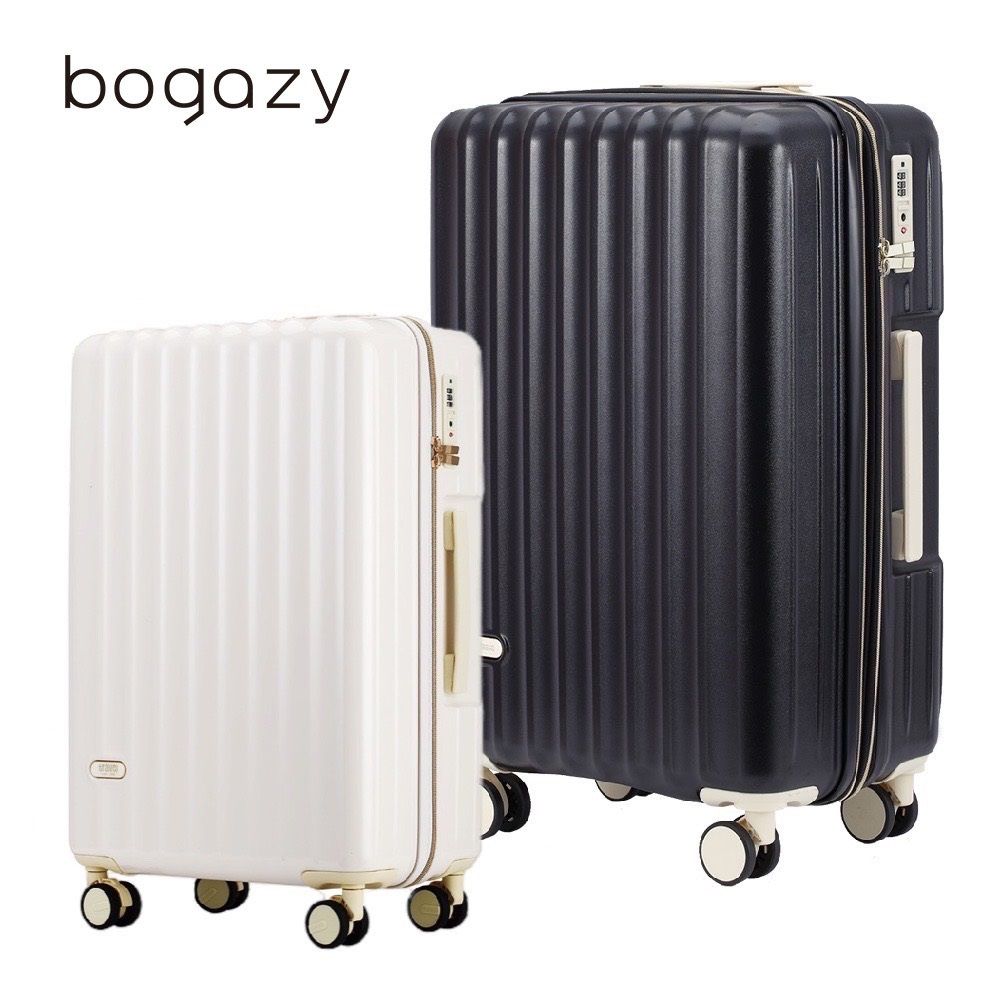 Bogazy 雅典美爵 26吋鏡面光感海關鎖可加大行李箱(多色任選)