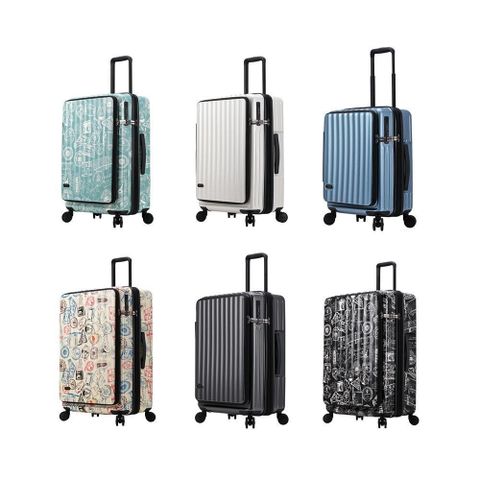 25吋行李箱ABS雙開防爆拉鍊海關鎖硬殼360度旋轉避震輪耐摔磨損