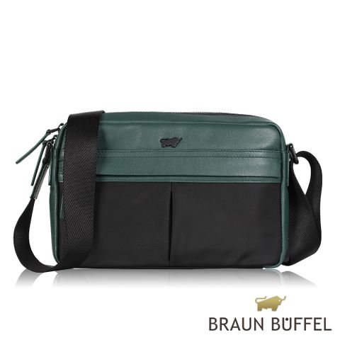 BRAUN BUFFEL 德國小金牛 台灣總代理 雷諾瓦 大斜背包-黑色/BF395-TW60-BK