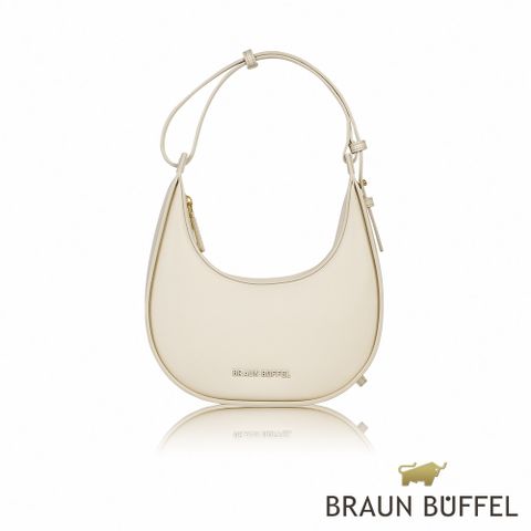 BRAUN BUFFEL 德國小金牛 台灣總代理 潘 肩背包-粉筆白/BF813-51-CK