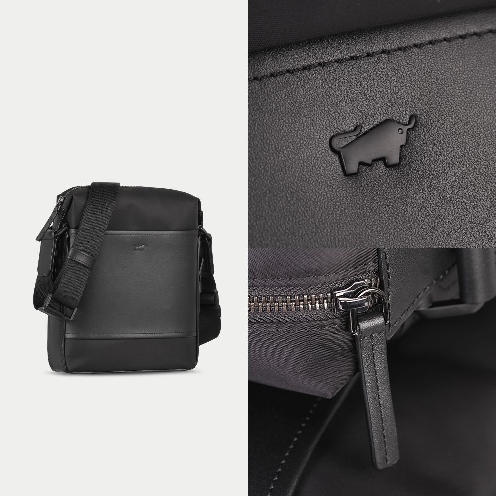 BRAUN BUFFEL 德國小金牛 台灣總代理 尼爾-B 直式斜背包-黑色/BF522-17-BK