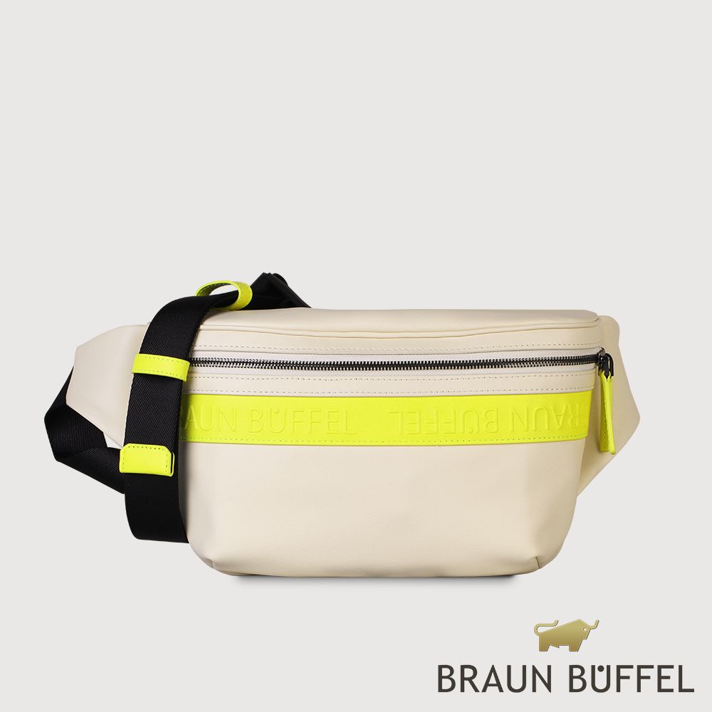 BRAUN BUFFEL 德國小金牛 台灣總代理 穆蘭 腰胸包-粉筆白/BF526-07-CK