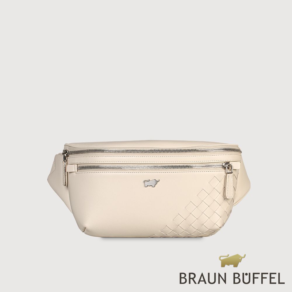 BRAUN BUFFEL 德國小金牛 台灣總代理 墨菲斯 腰胸包-粉筆白/BF524-07-CK