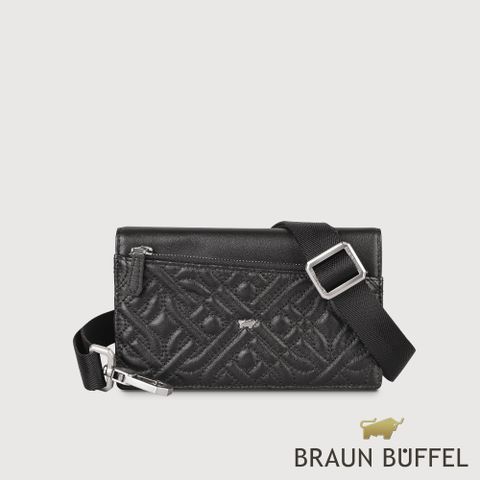 BRAUN BUFFEL 德國小金牛 台灣總代理 洛克 9卡萬用手機包-黑色/BF527-731-BK