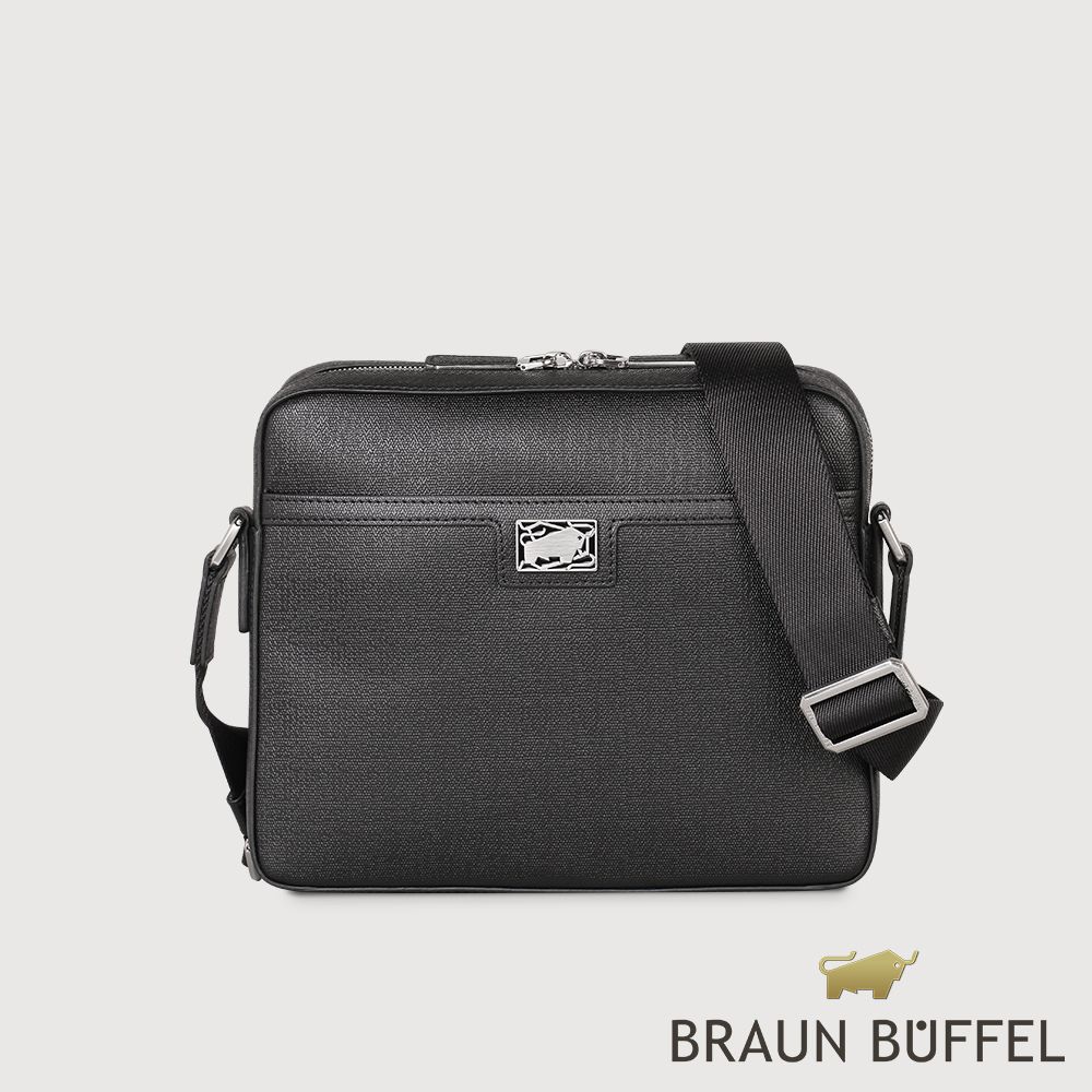 BRAUN BUFFEL 德國小金牛 台灣總代理 安德勒 斜背包-黑色/BF531-62-BK