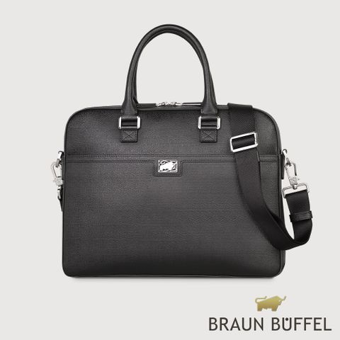 BRAUN BUFFEL 德國小金牛 台灣總代理 安德勒 公事包-黑色/BF531-65-BK