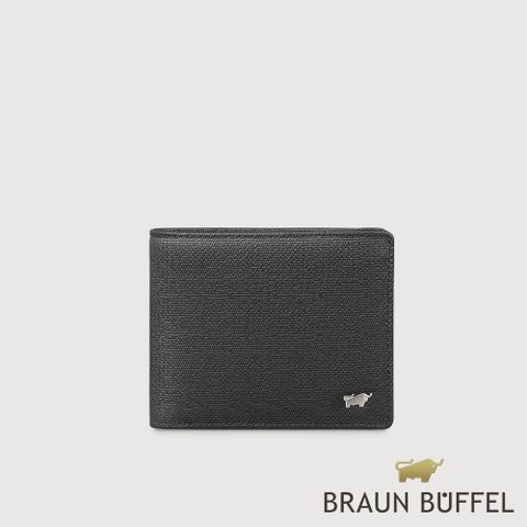 【BRAUN BUFFEL 德國小金牛】台灣總代理 安德勒 8卡男夾-黑色/BF531-313-BKL