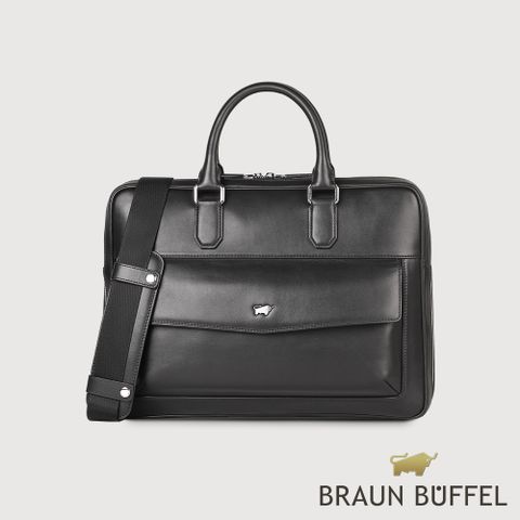 BRAUN BUFFEL 德國小金牛 台灣總代理 布爾斯 布爾斯 公事包-黑色/BF532-65-BK