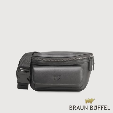 BRAUN BUFFEL 德國小金牛 台灣總代理 海斯 腰胸包-黑色/BF533-06-BK