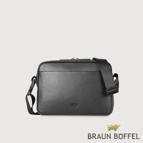 BRAUN BUFFEL 德國小金牛 台灣總代理 海斯 斜背包-黑色/BF533-TW62-BK