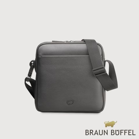 BRAUN BUFFEL 德國小金牛 台灣總代理 海斯 直式斜背包-黑色/BF533-TW17-BK