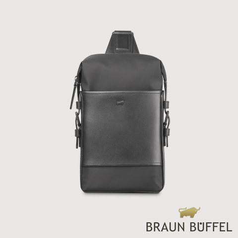 BRAUN BUFFEL 德國小金牛 台灣總代理 尼爾-B 直式斜背包-黑色/BF522-17-BK