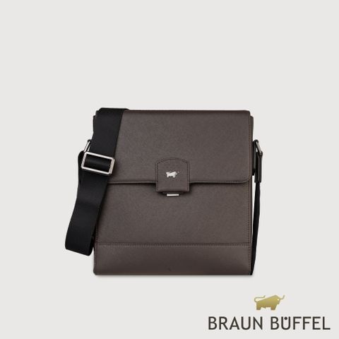 【BRAUN BUFFEL 德國小金牛】台灣總代理 巴雷特 橫式斜背包-咖啡色/BF546-61-GCO