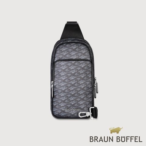 BRAUN BUFFEL 德國小金牛 台灣總代理 菲利斯 胸包-黑色/BF553-22-BK