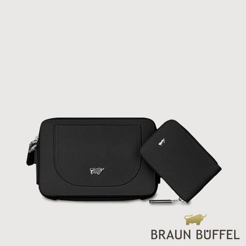 BRAUN BUFFEL 德國小金牛 台灣總代理 羅根 斜背包-黑色/BF548-60-BK