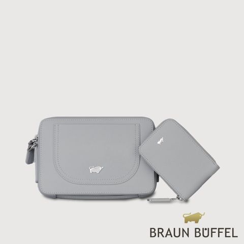 BRAUN BUFFEL 德國小金牛 台灣總代理 羅根 斜背包-石灰白/BF548-60-CGY