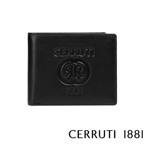 Cerruti 1881 頂級義大利小牛皮6卡男用短夾 GARY系列 黑色 (CEPU05532M)