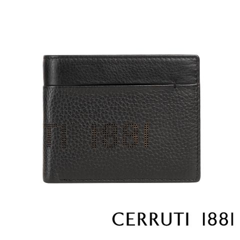 Cerruti 1881 頂級義大利小牛皮12卡男用短夾JULIAN系列 黑色 (CEPU05545M)