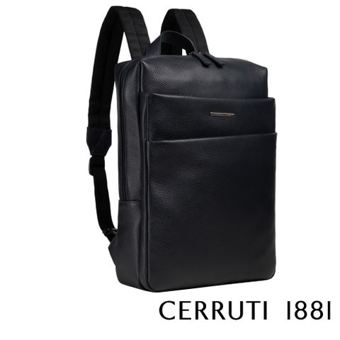 Cerruti 1881 限量2折 頂級義大利小牛皮後背包 CEZA05904M 全新專櫃展示品 (黑色)