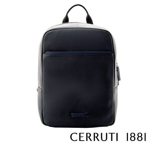 Cerruti 1881 限量2折 頂級義大利小牛皮後背包 CEZA05909M 全新專櫃展示品 (黑色)