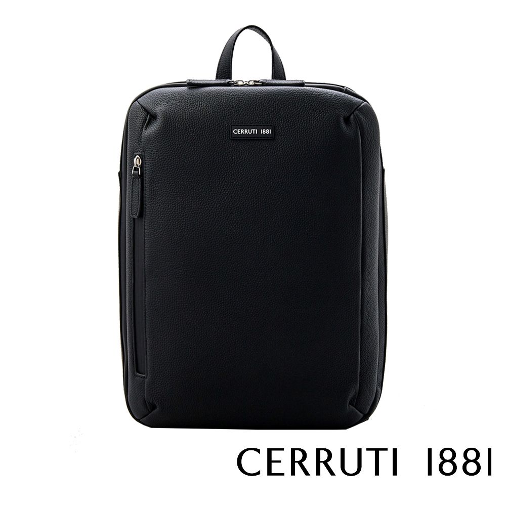 Cerruti 1881 限量2折 頂級義大利小牛皮後背包 CEZA05934M 全新專櫃展示品 (黑色)