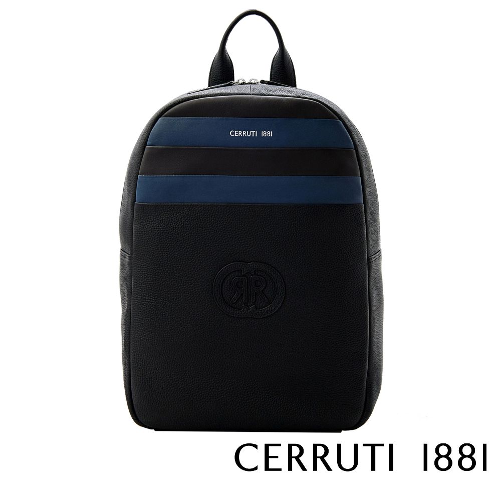 Cerruti 1881 限量2折 頂級義大利小牛皮後背包 CEZA06050M 全新專櫃展示品 (黑色)