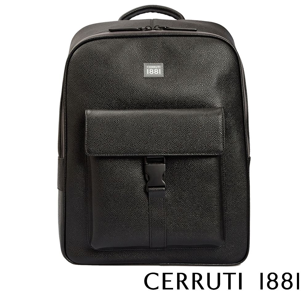 Cerruti 1881 限量2折 頂級義大利小牛皮後背包 CEZA06050M 全新專櫃展示品 (黑色)