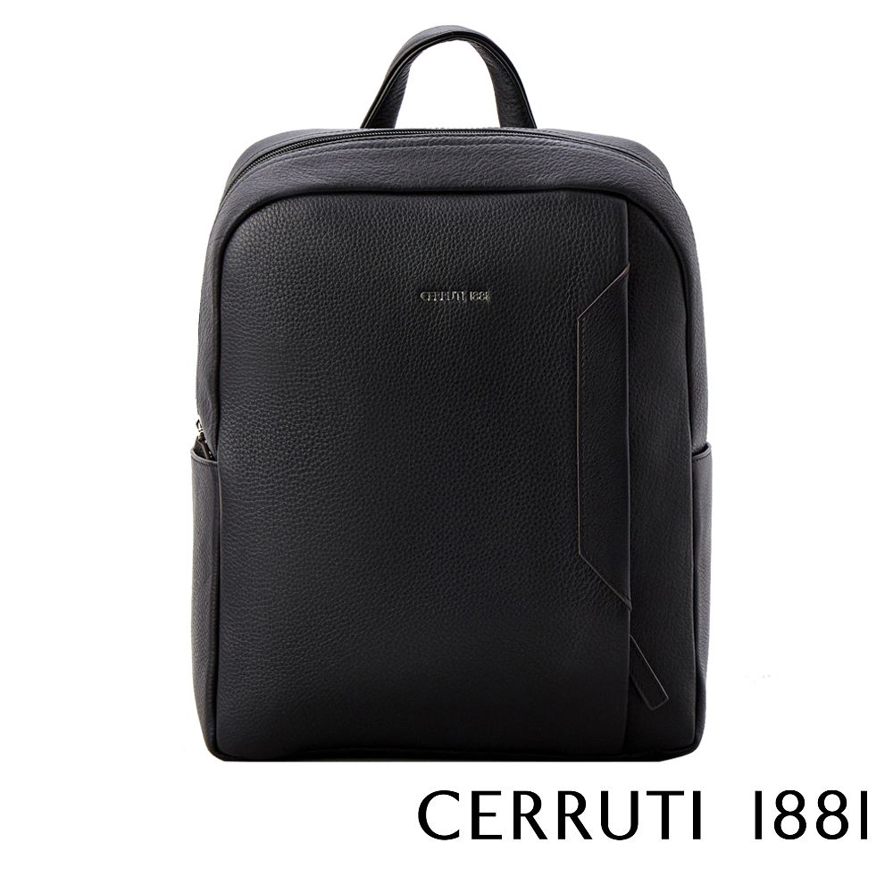 Cerruti 1881 限量2折 頂級義大利小牛皮後背包 CEZA05323M 全新專櫃展示品 (黑色)